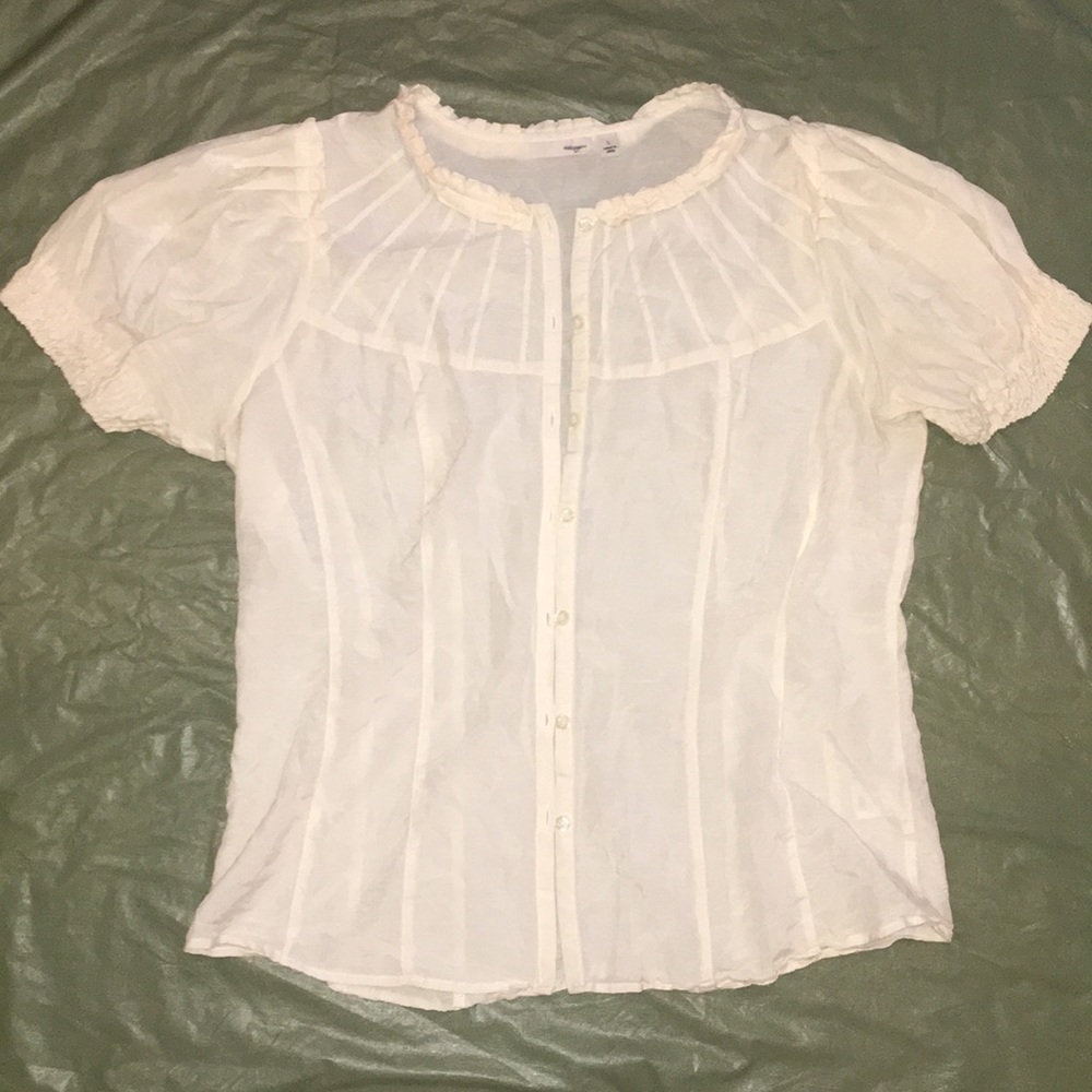 Halogen cream pleated blouse